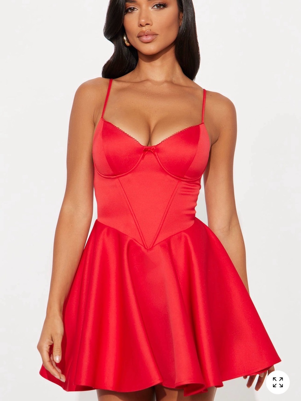 Red Satin Mini Dress